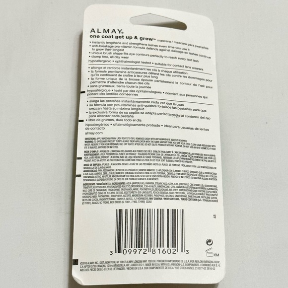 Almay One-Coat Get Up And Grow Mascara - Black - New In Package - Picture 3 of 5